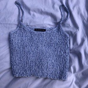 Blue and White Brandy Melville Crop Top